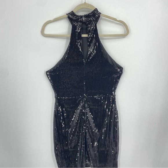 NWT Forever 21 sequin mini dress Size S black high neck sleeveless - Picture 5 of 13